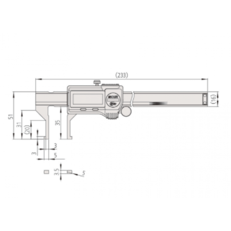 Mitutoyo Dijital İç Kanal Kumpası 20.1-170 mm | 573-646-20