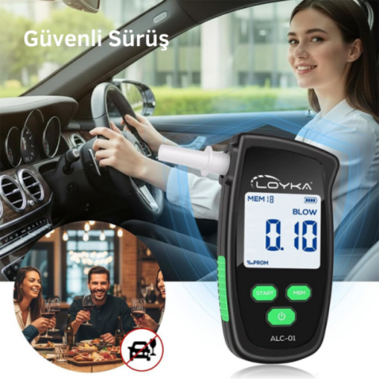 Dijital Alkolmetre | Hassas Promil Ölçüm Cihazı Loyka ALC-01