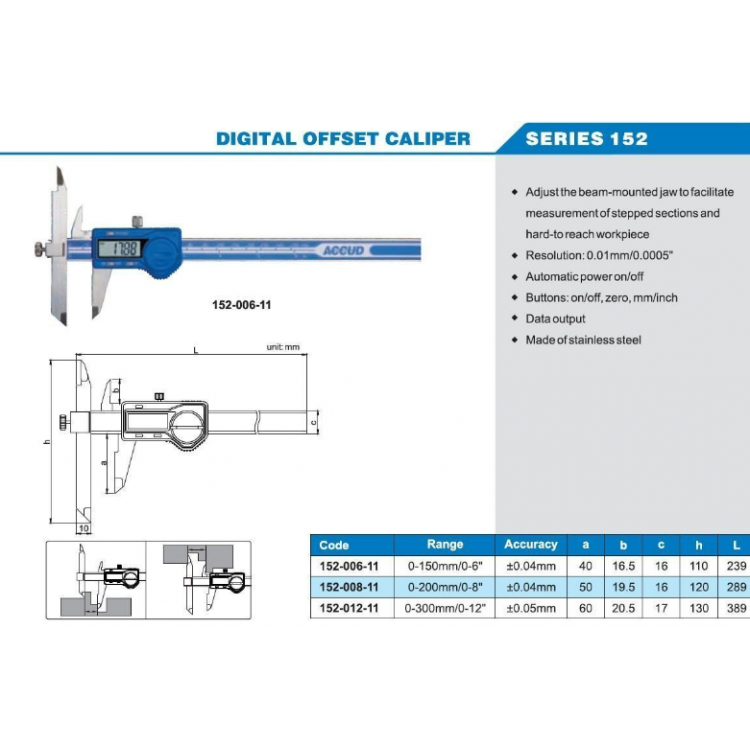 Accud Dijital Offset Kumpası 300mm | 152-012-11