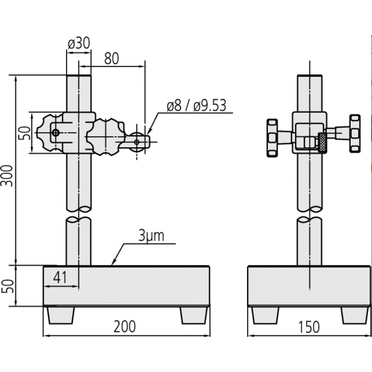 Mitutoyo Komparatör Saatleri İçin Standlar 260mm | 215-151-10