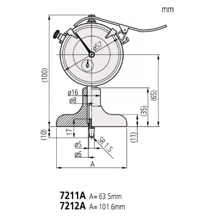 Mitutoyo Derinlik Ölçme Komparatörü 0-200mm | 7212A