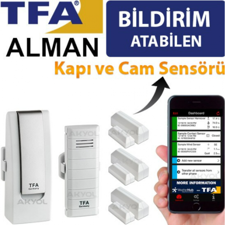 TFA Weatherhub WH3311 Kapı Açıldı İkazı + Oda Sıcaklık Takibi Set