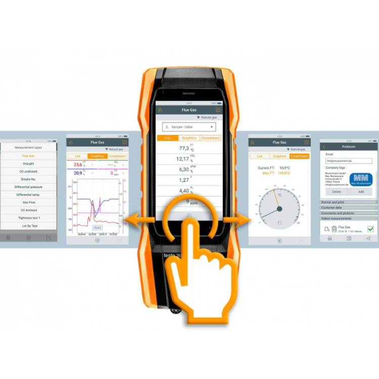 Testo 300 Baca Gaz Analiz Cihazı (Akıllı Dokunmatik Ekran)