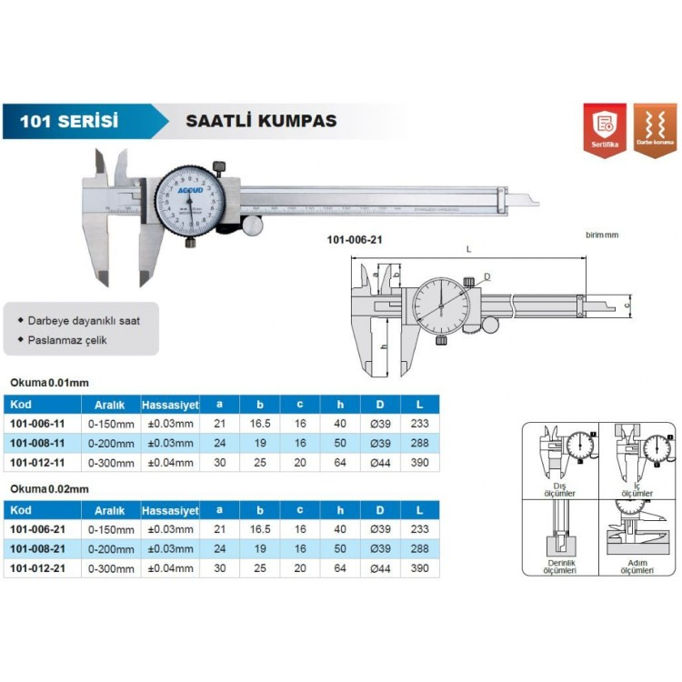 Accud Saatli Kumpas 3000 mm| 101-012-11
