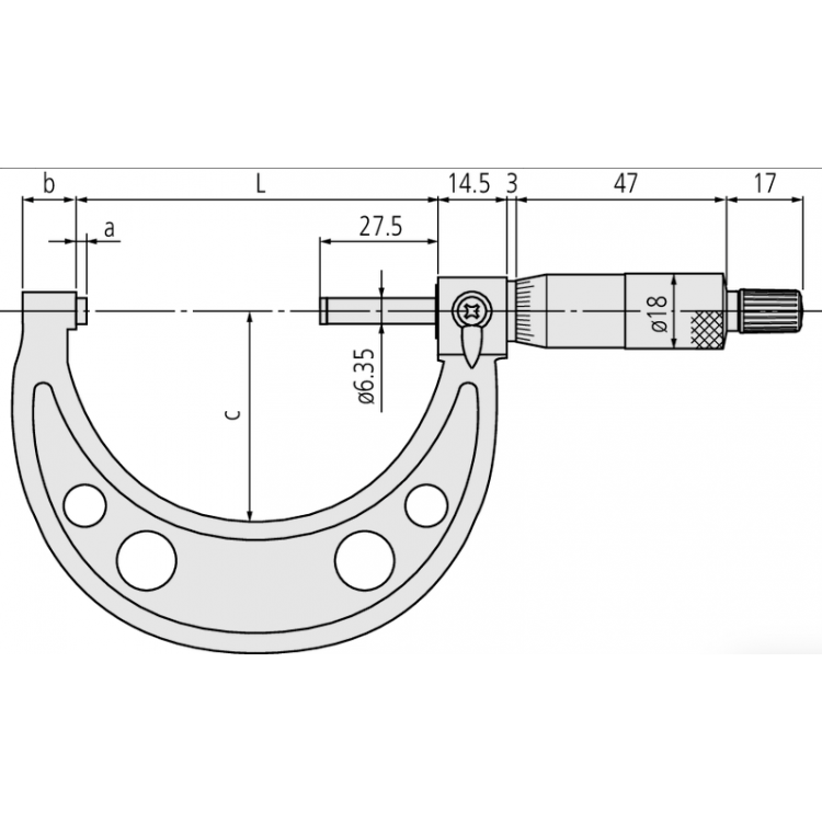 Mitutoyo Mekanik Mikrometre 0-25 mm | 103-129