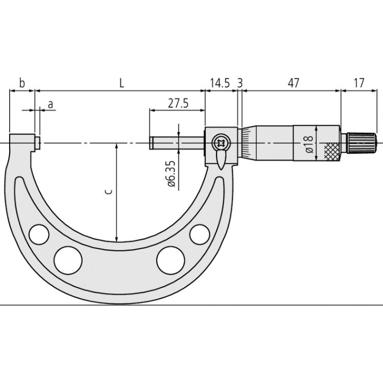 Mitutoyo Hafif ve Atölye Tipi Dış Çap Mikrometresi 0-25 mm | 103-137