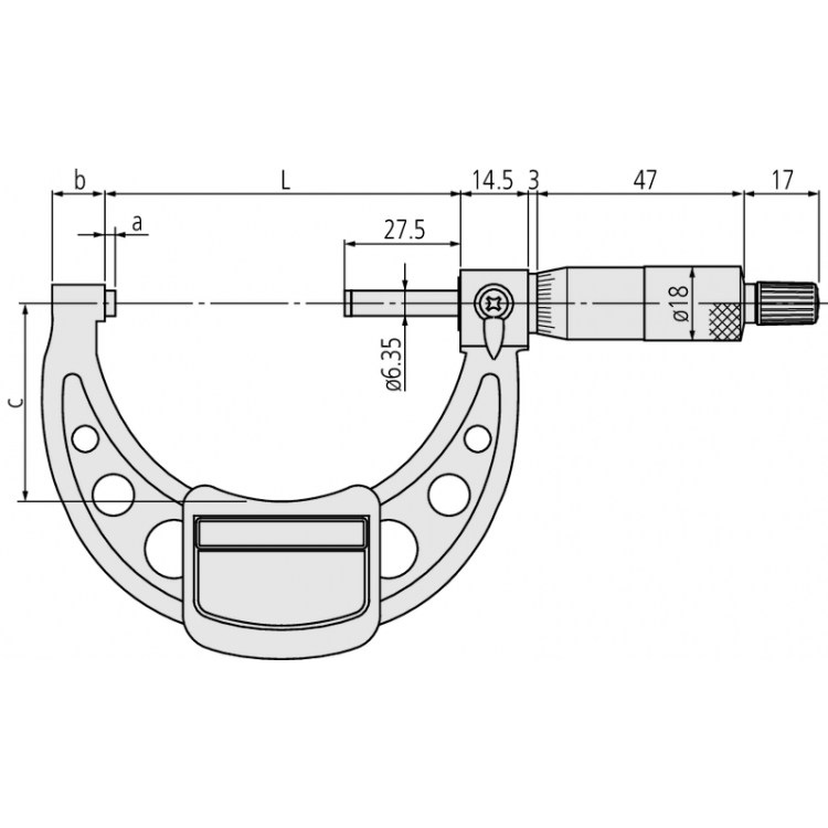 Mitutoyo Hafif ve Atölye Tipi Dış Çap Mikrometreleri 75-100 mm | 103-140-10