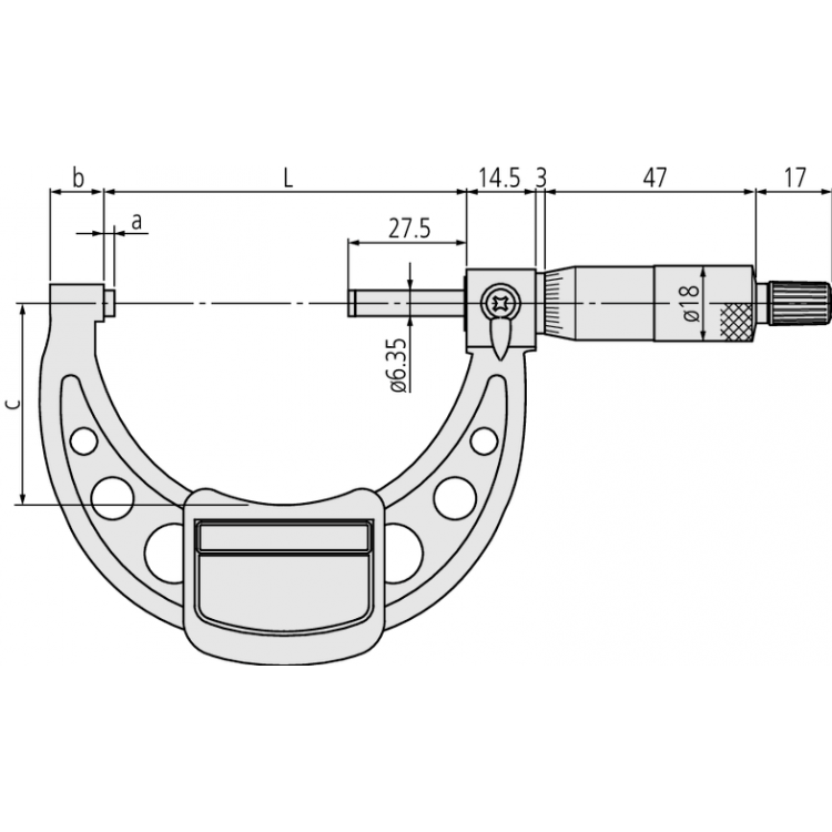 Mitutoyo Hafif ve Atölye Tipi Dış Çap Mikrometreleri 175-200 mm | 103-144-10