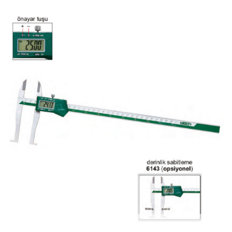 Insize Dijital Derin İç Kanal Kumpası / 1129-300 