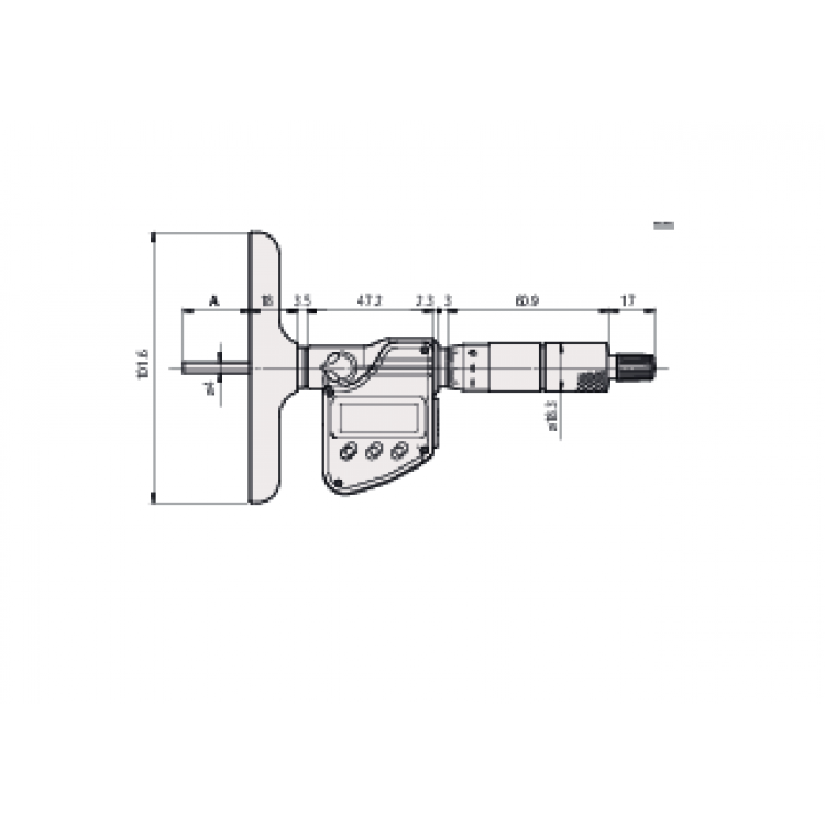 Mitutoyo Dijital Derinlik Mikrometresi 0-300 mm (Değiştirilebilir Çubuklar) | 329-251-30