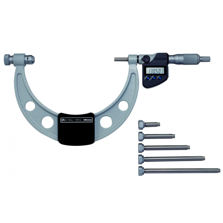 Mitutoyo Değiştirilebilir Uçlu Dijital Dış Çap Mikrometresi (Bilgi Çıkışlı) 0-150 mm | 340-251-30