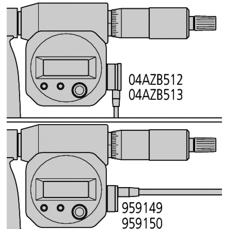 Mitutoyo Değiştirilebilir Uçlu Dijital Dış Çap Mikrometresi (Bilgi Çıkışlı) 300-400 mm | 340-520