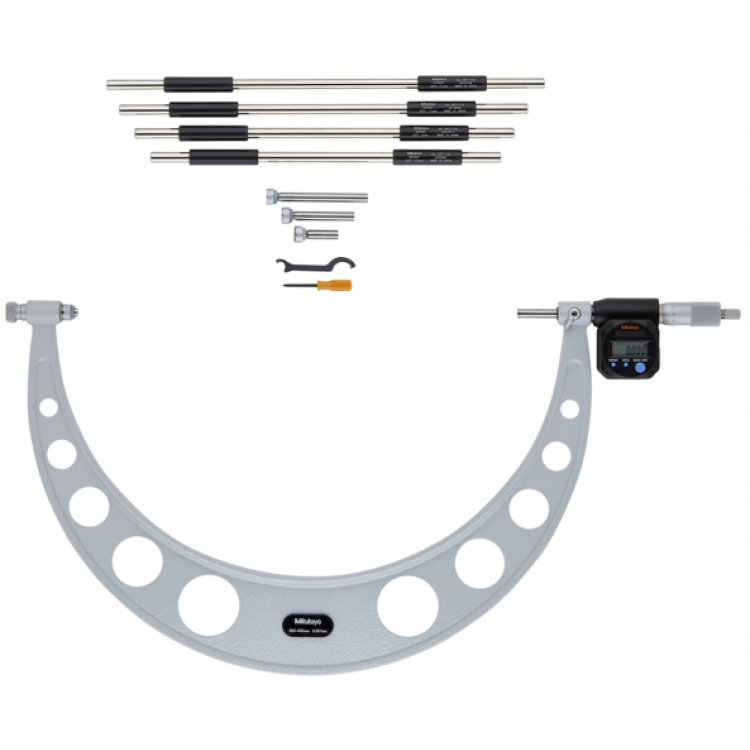 Mitutoyo Değiştirilebilir Uçlu Dijital Dış Çap Mikrometresi (Bilgi Çıkışlı) 400-500 mm | 340-521