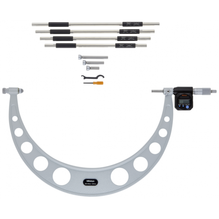 Mitutoyo Değiştirilebilir Uçlu Dijital Dış Çap Mikrometresi (Bilgi Çıkışlı) 500-600 mm | 340-522