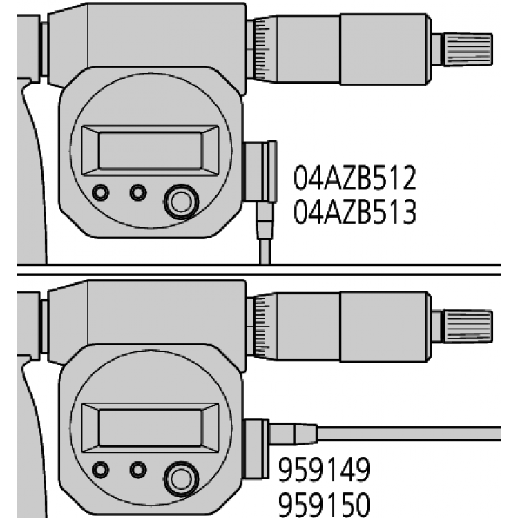 Mitutoyo Değiştirilebilir Uçlu Dijital Dış Çap Mikrometresi (Bilgi Çıkışlı) 800-900 mm | 340-525