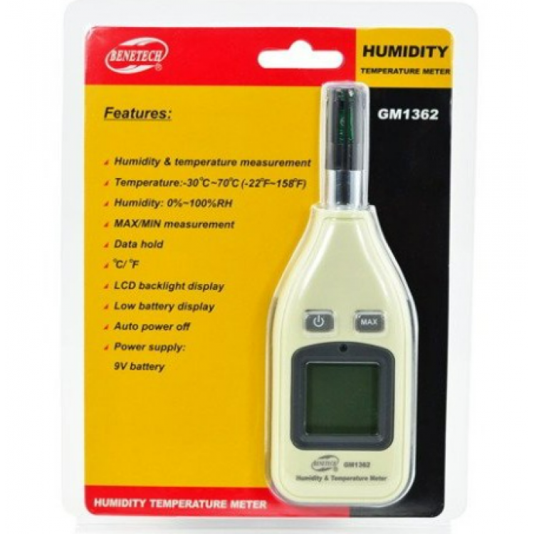 Benetech GM1362 Mini Taşınabilir Nem ve Sıcaklık Ölçer