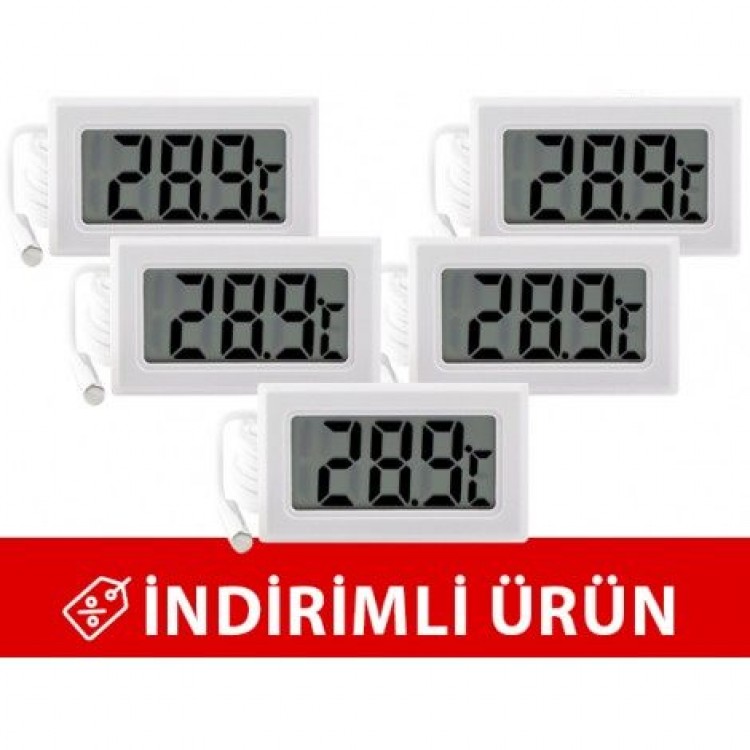 DC-1 Beyaz Pano Tipi Soketli Termometre (5´ li Paket)