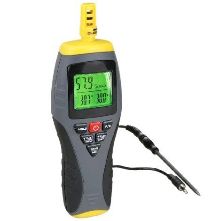 KC-321C Taşınabilir Ortam Sıcaklık Nem Ölçer  Harici Problu Isı Ölçer