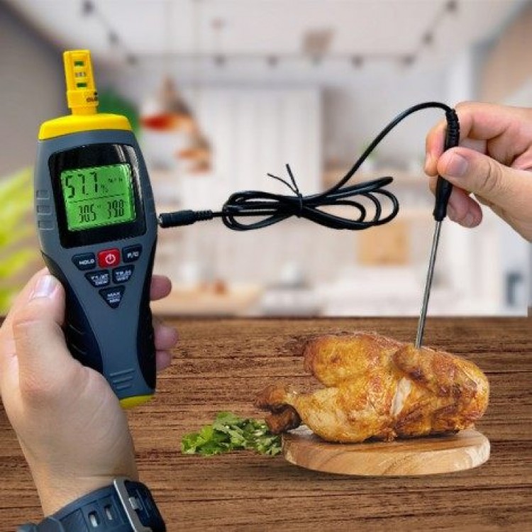 KC-321C Taşınabilir Ortam Sıcaklık Nem Ölçer  Harici Problu Isı Ölçer