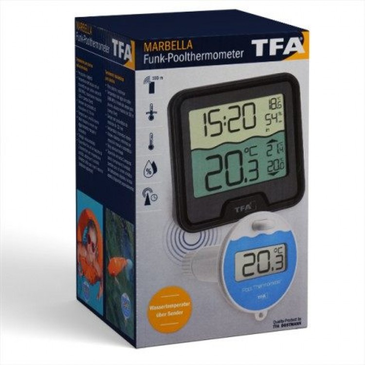 Tfa 30.3066.01 'Marbella' Havuz Sıcaklık Ölçer | Ortam Isı Nem Ölçer