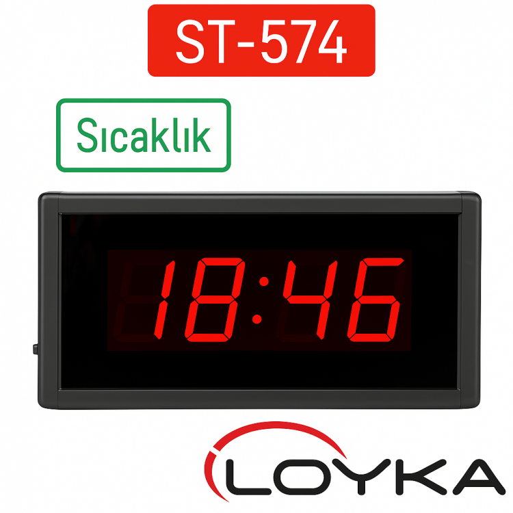 Loyka ST-574 Işıklı Termometre Saat