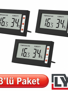3 Adet | LYK STH Mini Sıcaklık ve Nem Ölçer 3 Adet | LYK STH Mini Sıcaklık ve Nem Ölçer