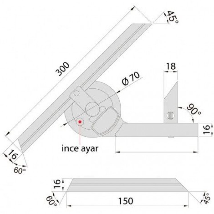 İnsize 2372-360 Universal Açı Ölçer