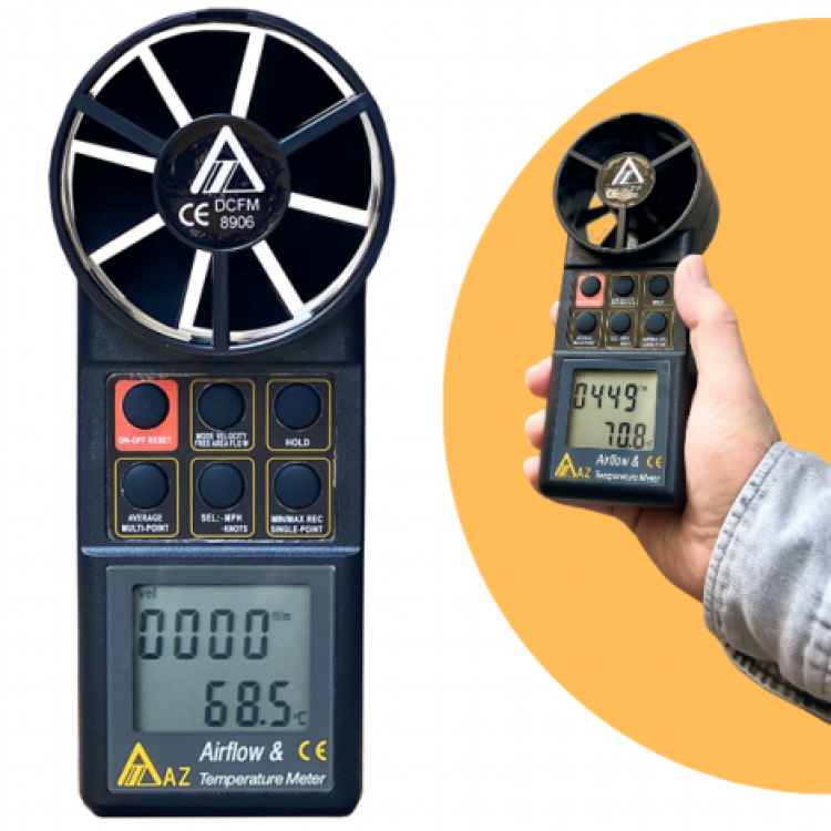 AZ 8906 Profesyonel Hava Hızı ve Hava Debisi Ölçer AZ 8906 Profesyonel Hava Hızı ve Hava Debisi Ölçer
