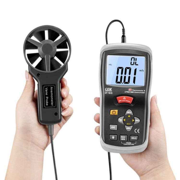 Cem DT-620 CFM/CMM Anemometre ve Kızılötesi Termometre Cem DT-620 CFM/CMM Anemometre ve Kızılötesi Termometre