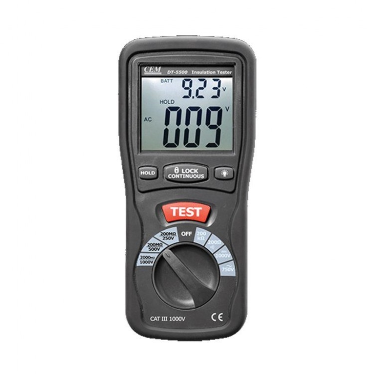 Cem DT-5500 Dijital İzolasyon Test Cihazı Cem DT-5500 Dijital İzolasyon Test Cihazı