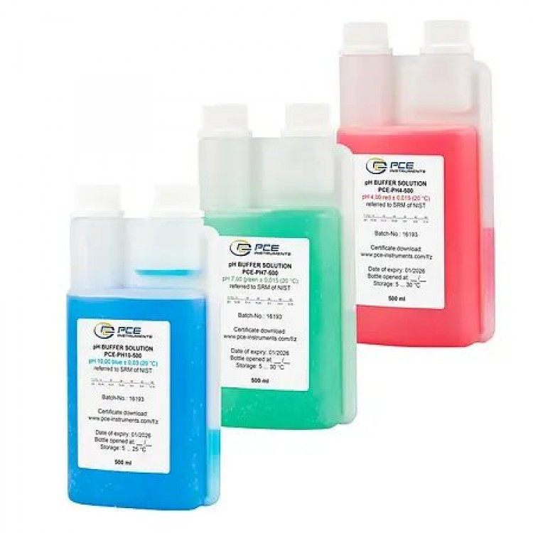 PCE KALİBRASYON ÇÖZELTİLERİ PH4+PH7+PH10 500ML | PCE-PH4710-500