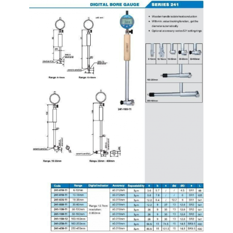 ACCUD Dijital Silindir Komparatörü 6-450mm |  241-010-11