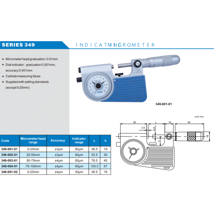 ACCUD Pasometre 0-100mm  | 349-001-01