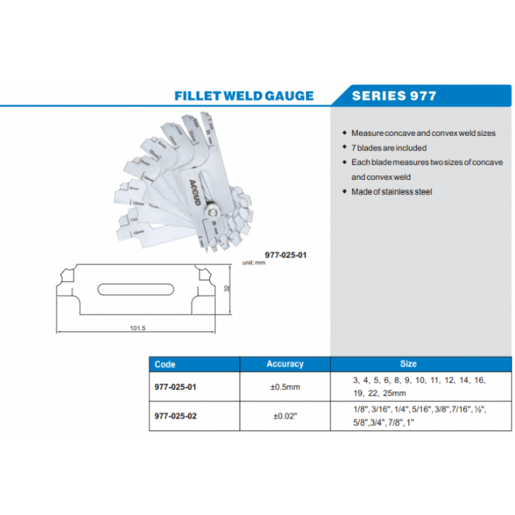 ACCUD Kaynak Şerit Mastarı  | 977-025-01
