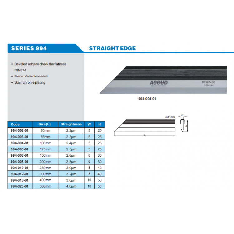 ACCUD Bıçak Mastar / 50mm | 994-002-01