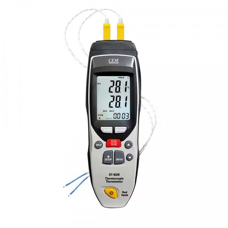CEM DT-852B Çift Girişli Datalogger Özellikli Termokupl Termometre CEM DT-852B Çift Girişli Datalogger Özellikli Termokupl Termometre