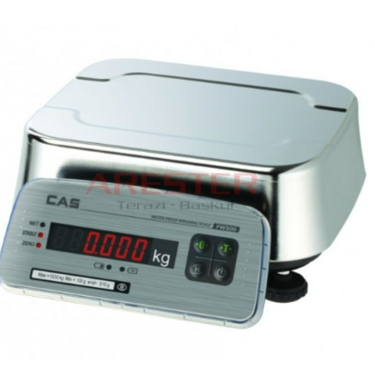 CAS FW 500E Paslanmaz ve Su Korumalı Terazi 6 Kg/2g (Onaylı)